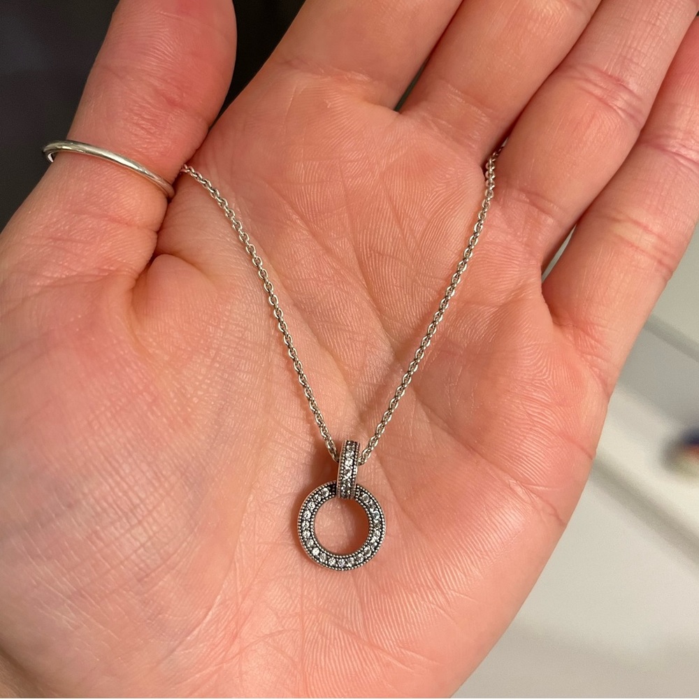 Pandora double circle pendant necklace